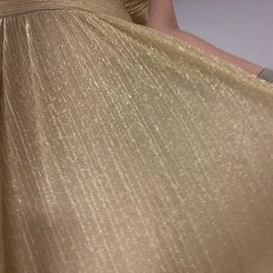 Gold deep v maxi dress